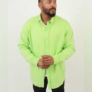 VTG Ralph Lauren green button down